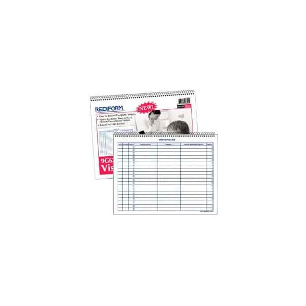 Rediform Rediform Visitors Log Book, 1000 Entries, 11" x 8-1/2", White, 50 Pages/Book 9G620 - main